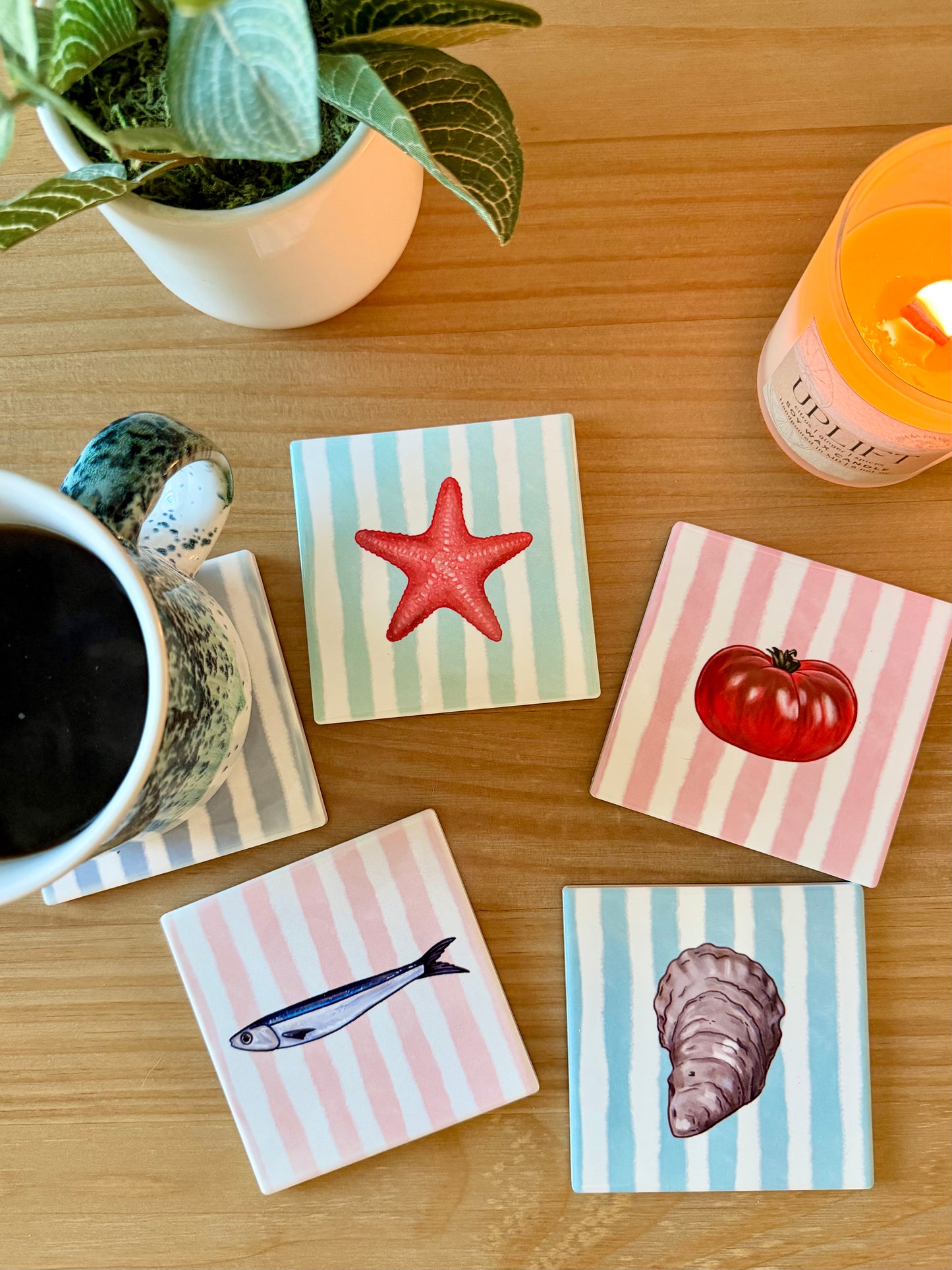 Amalfi Summer Ceramic Coasters
