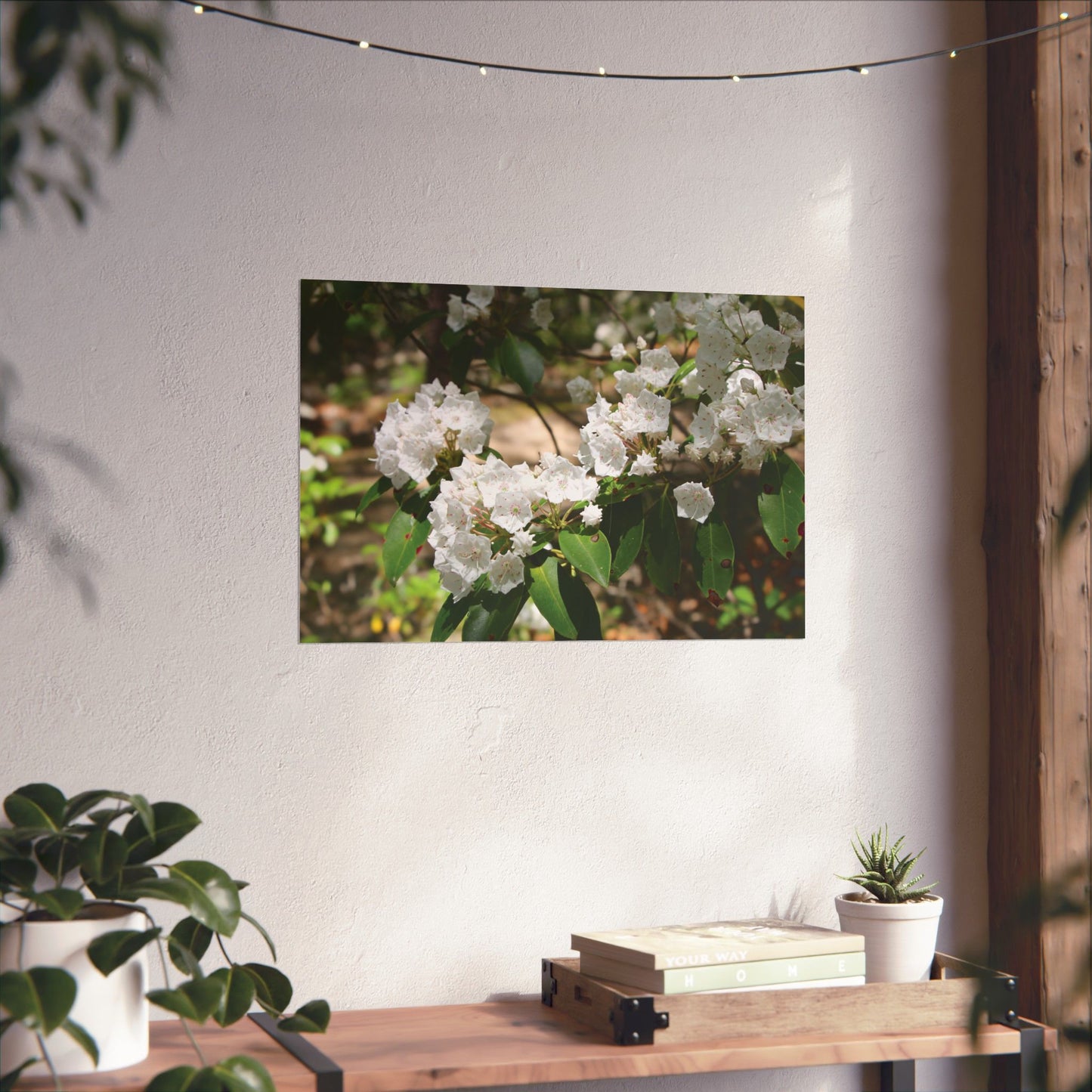 White Flower Matte Horizontal Poster - Floral Home Decor