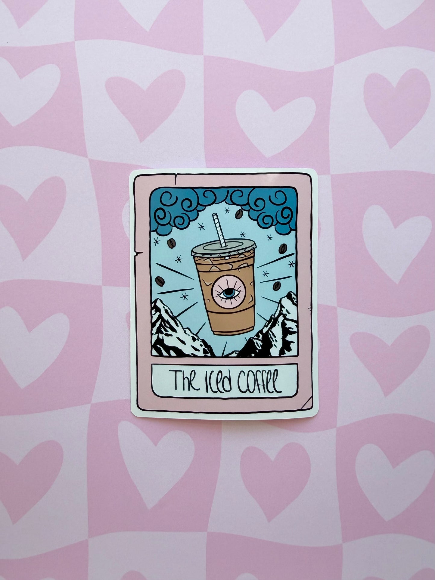 Iced Coffee Tarot Card Sticker