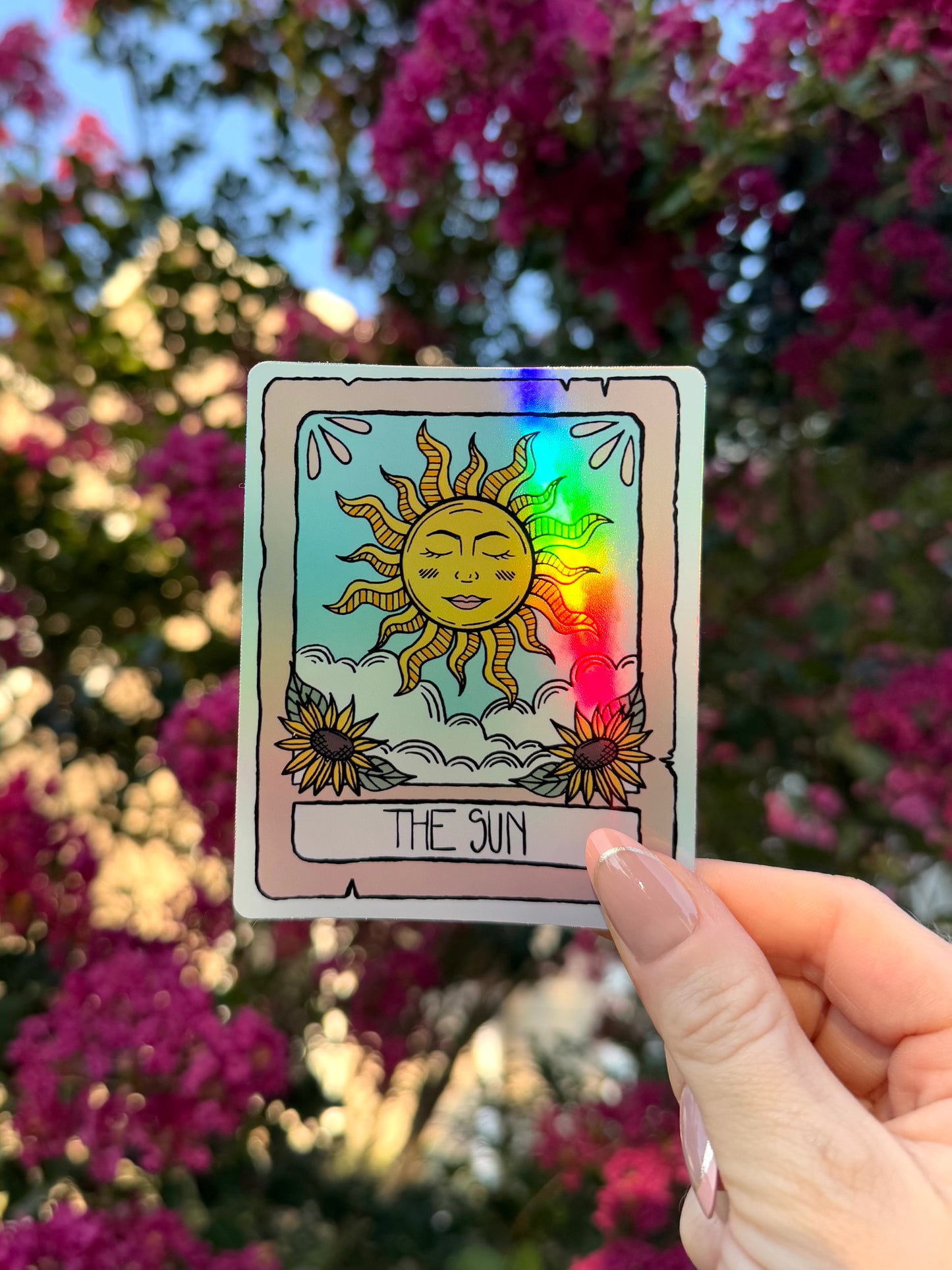 Sun Tarot Card Sticker (Glossy/Holographic)