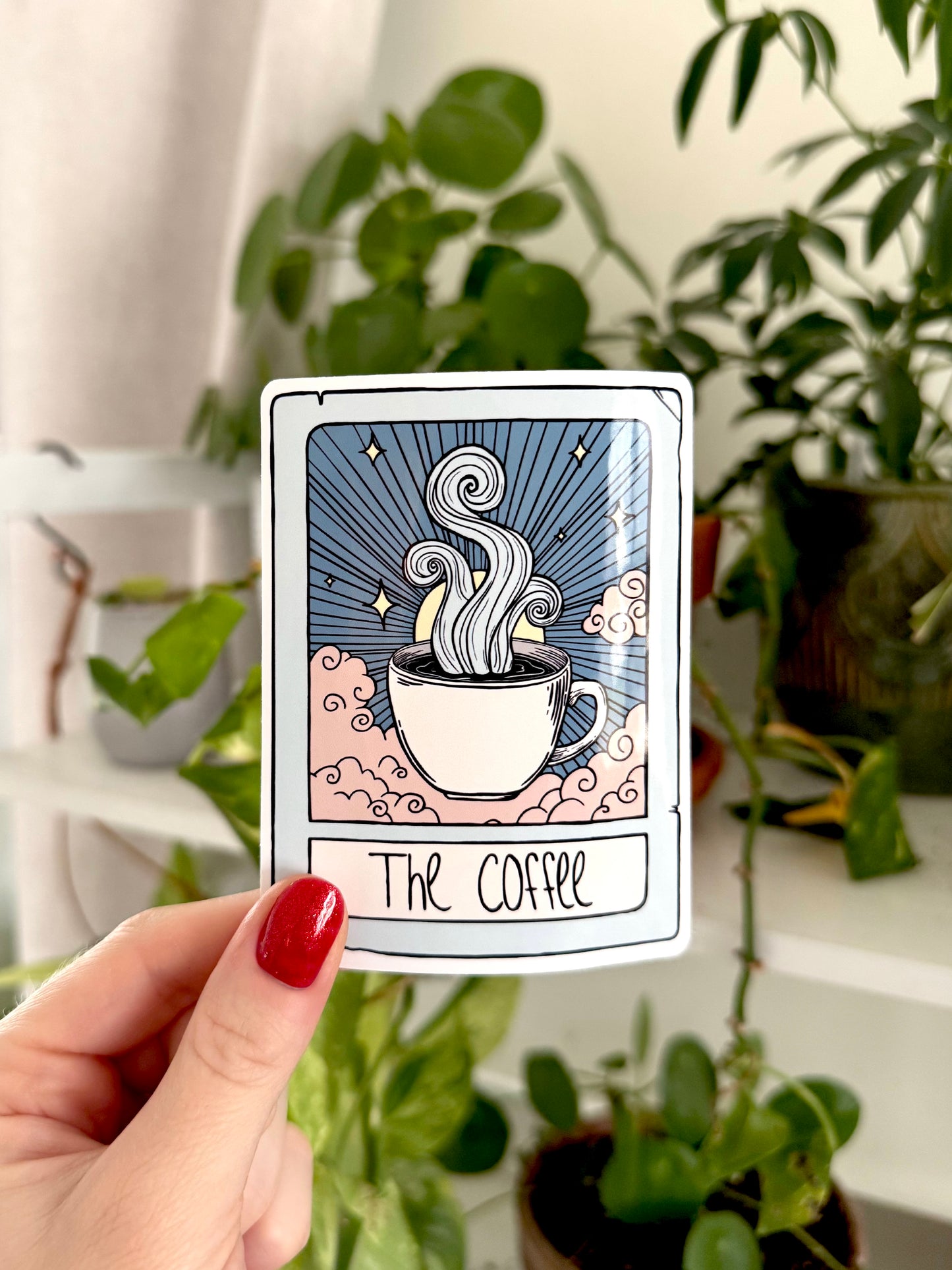 Coffee Tarot Card Sticker