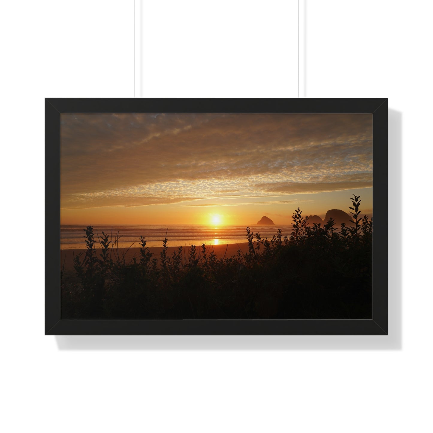 Framed Poster: Oregon Ocean Sunset
