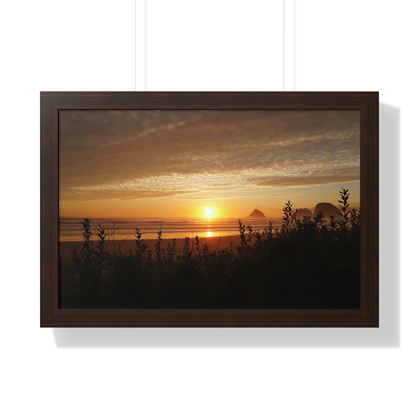 Framed Poster: Oregon Ocean Sunset