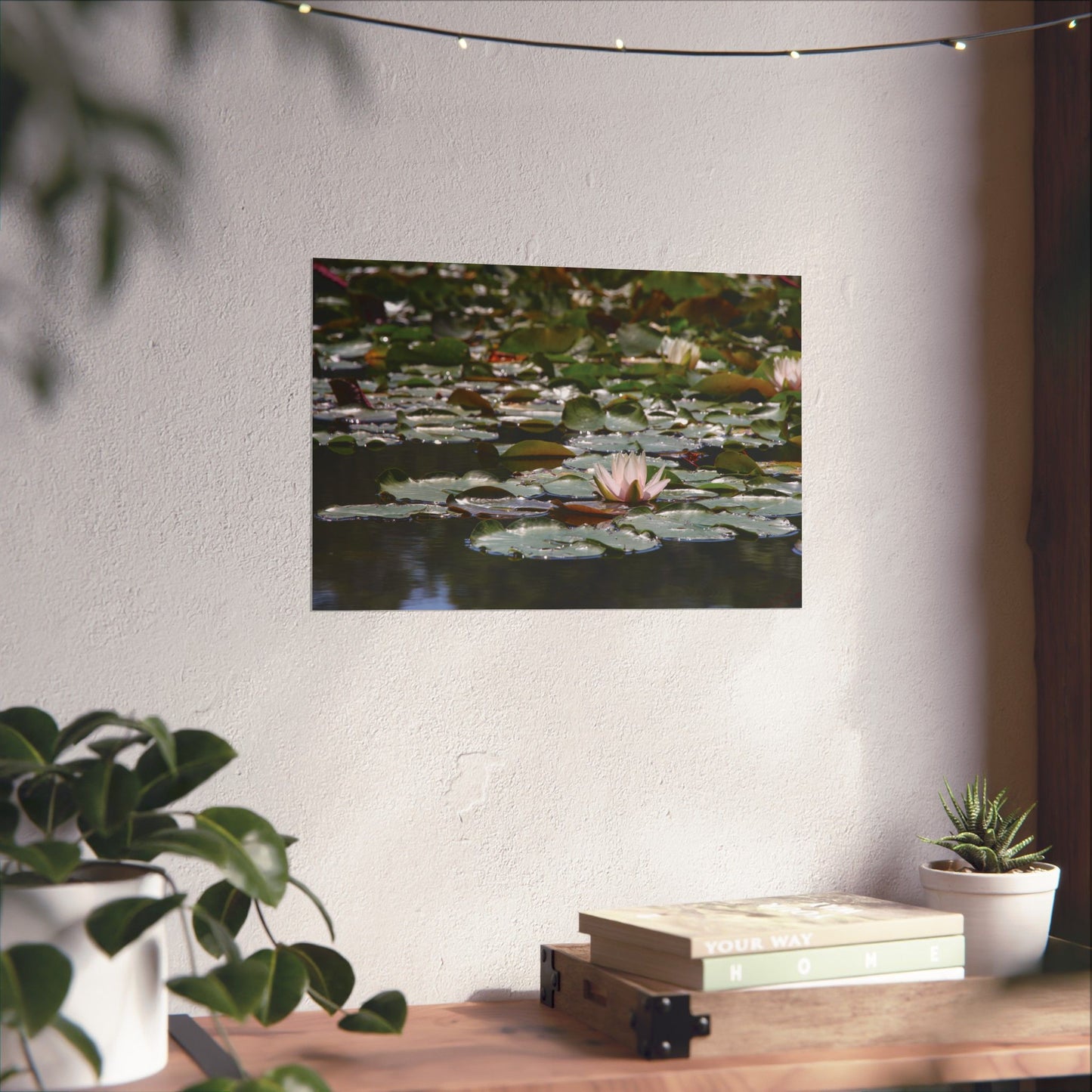 Peaceful Lily Pads and Lotus Flower Poster