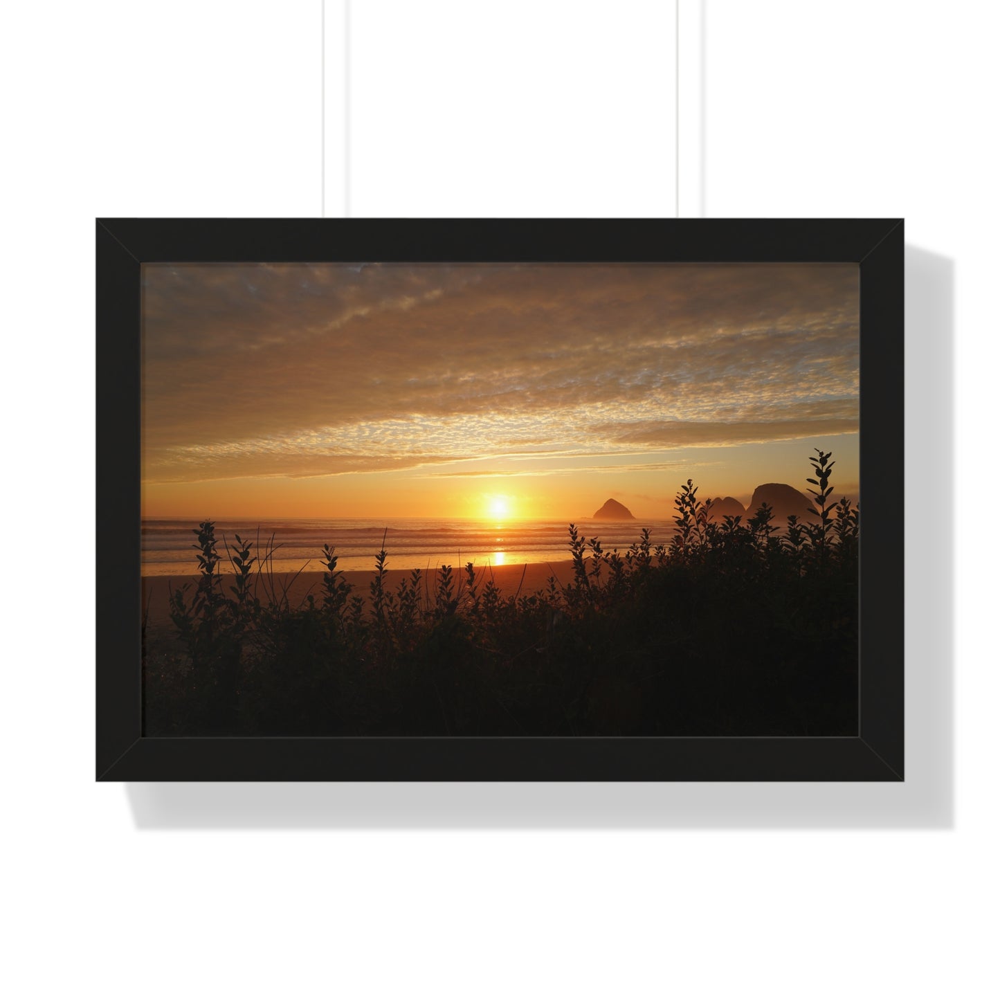 Framed Poster: Oregon Ocean Sunset