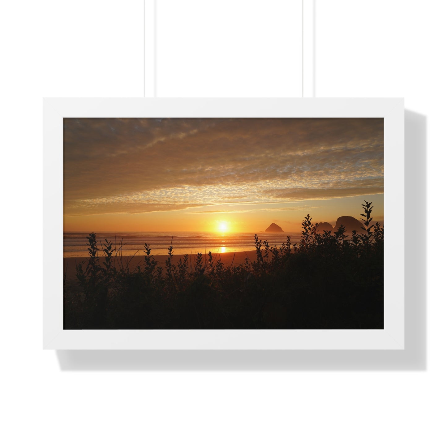 Framed Poster: Oregon Ocean Sunset