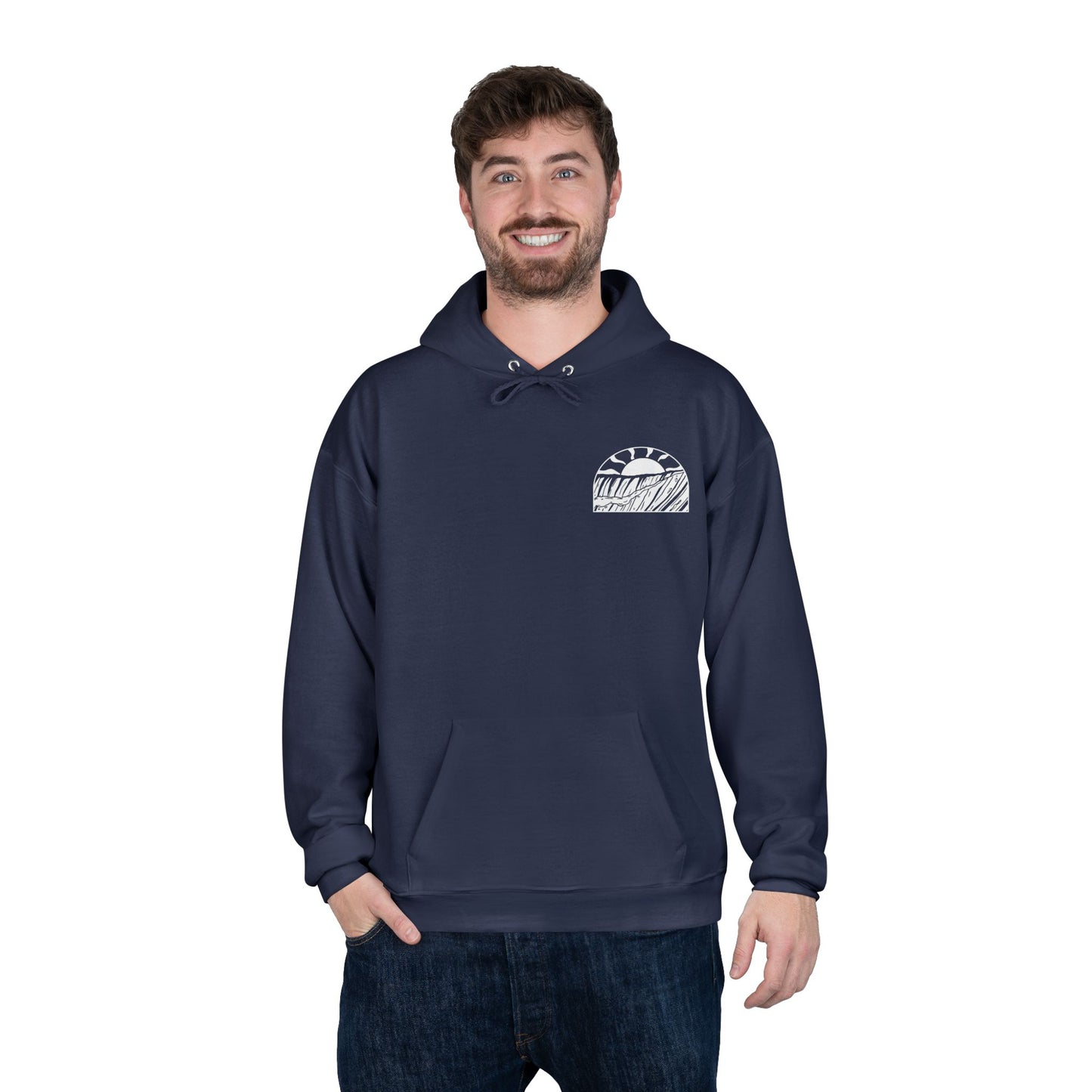 Eco-Friendly Sunset Wave Unisex Pullover Hoodie