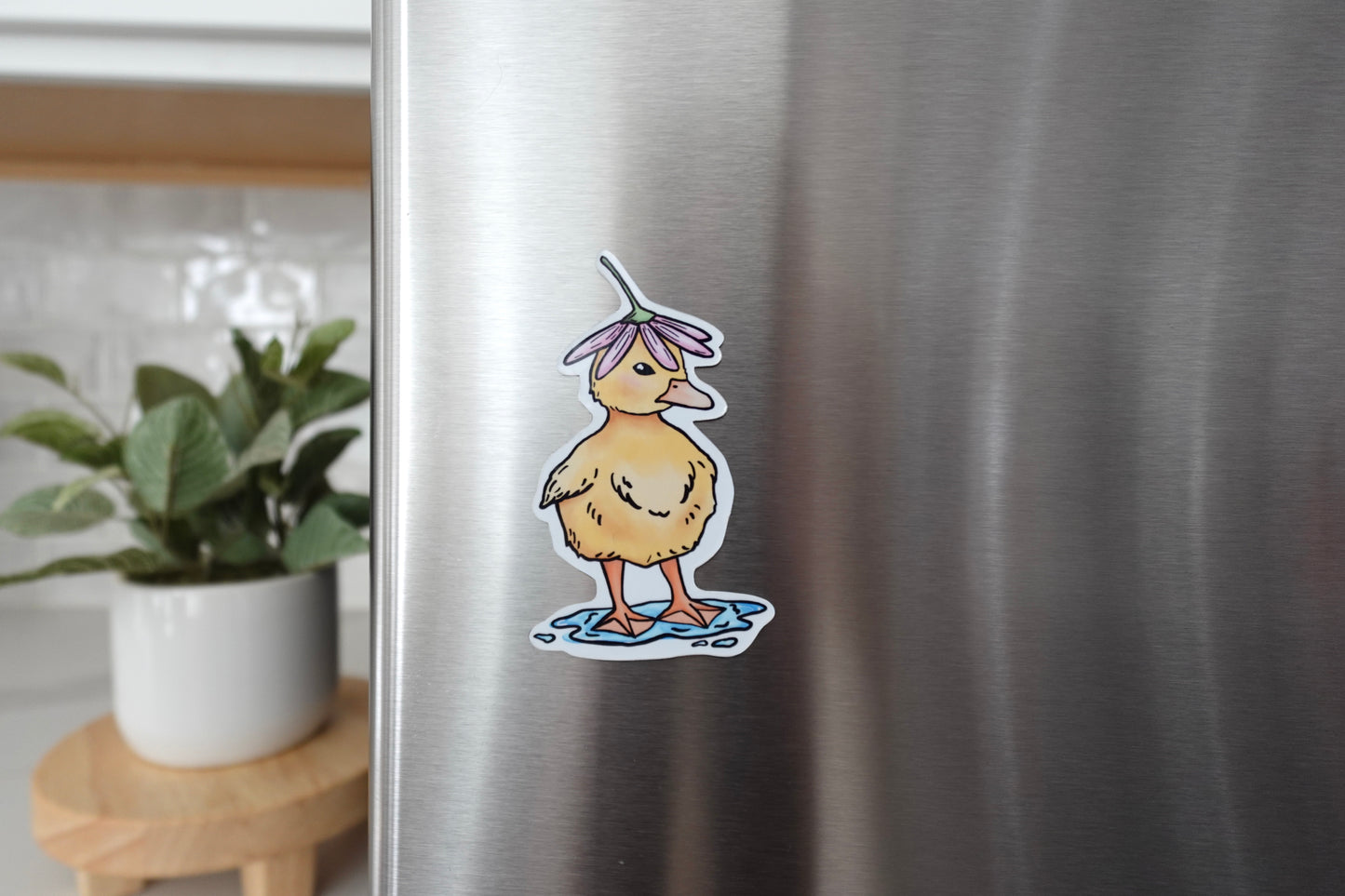 Flower Hat Duck Magnet