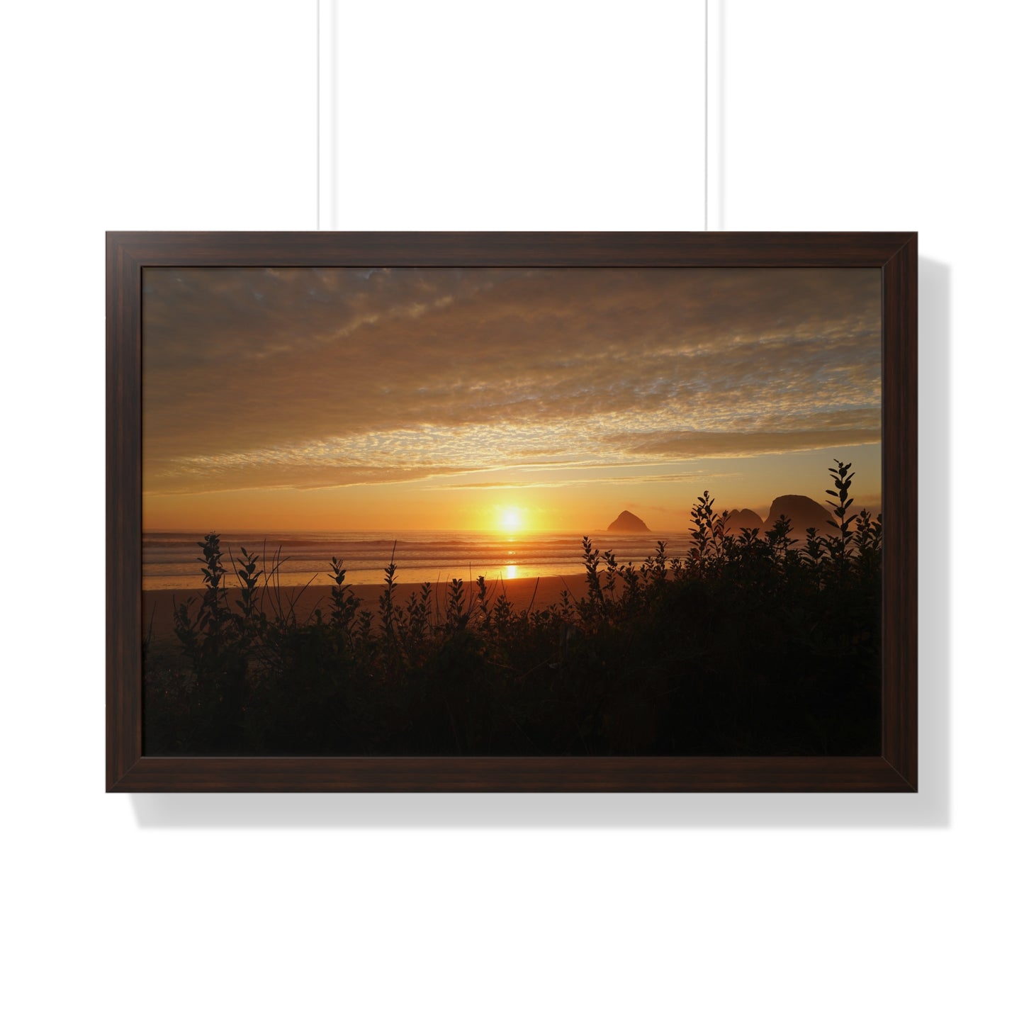 Framed Poster: Oregon Ocean Sunset