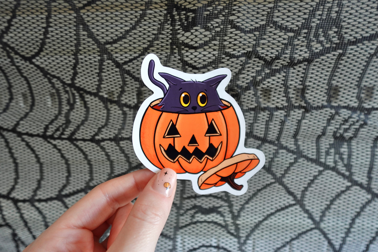 Jack-o’-lantern Cat Sticker