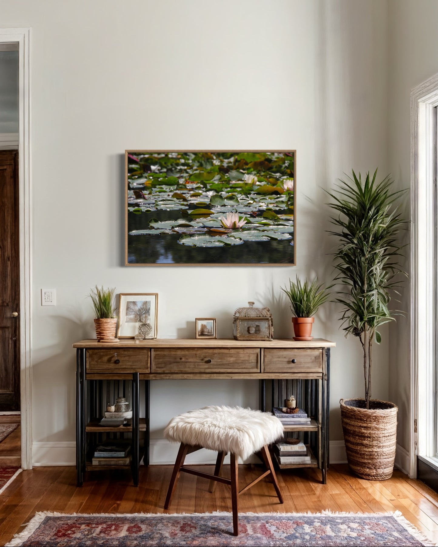 Peaceful Lily Pads and Lotus Flower Poster