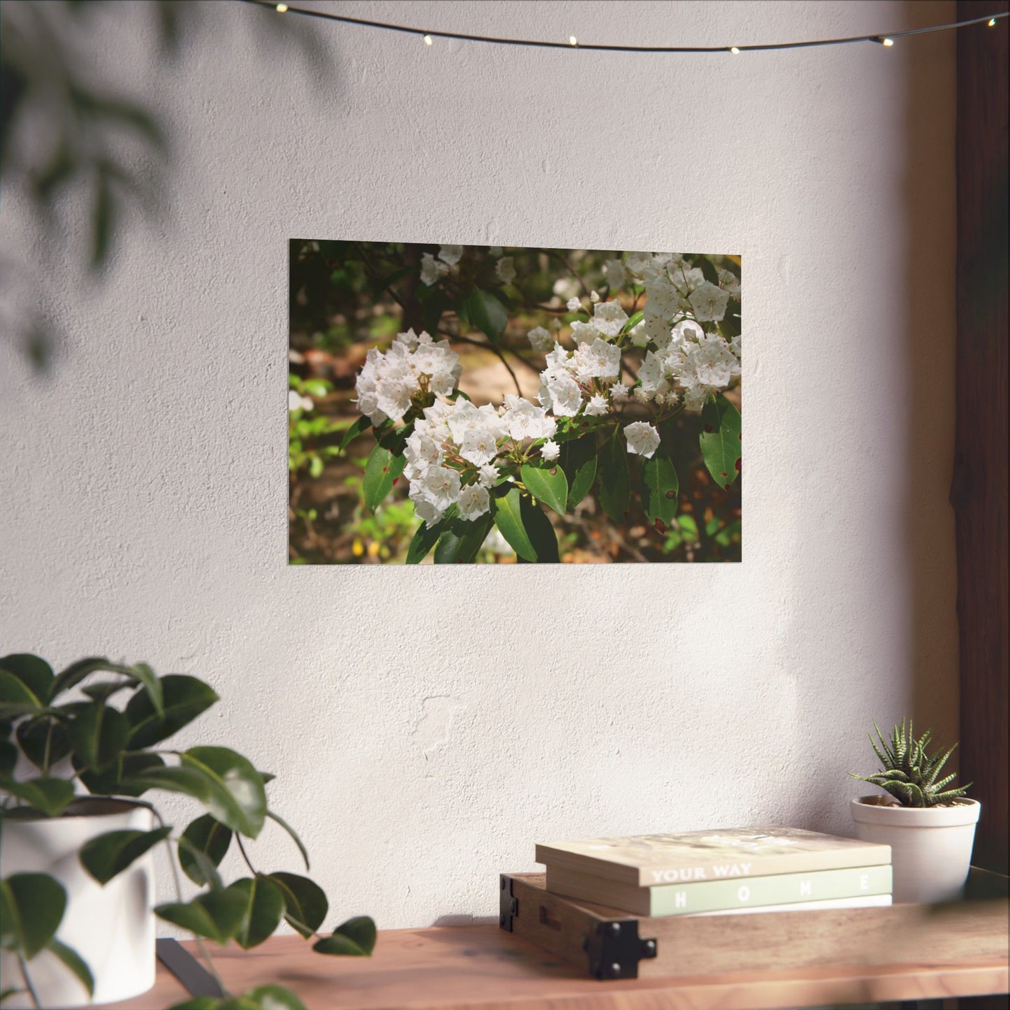 White Flower Matte Horizontal Poster - Floral Home Decor