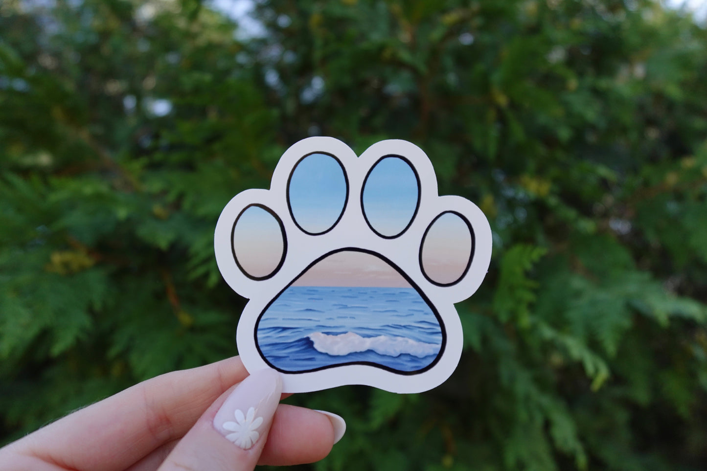 Ocean Paw Print Sticker