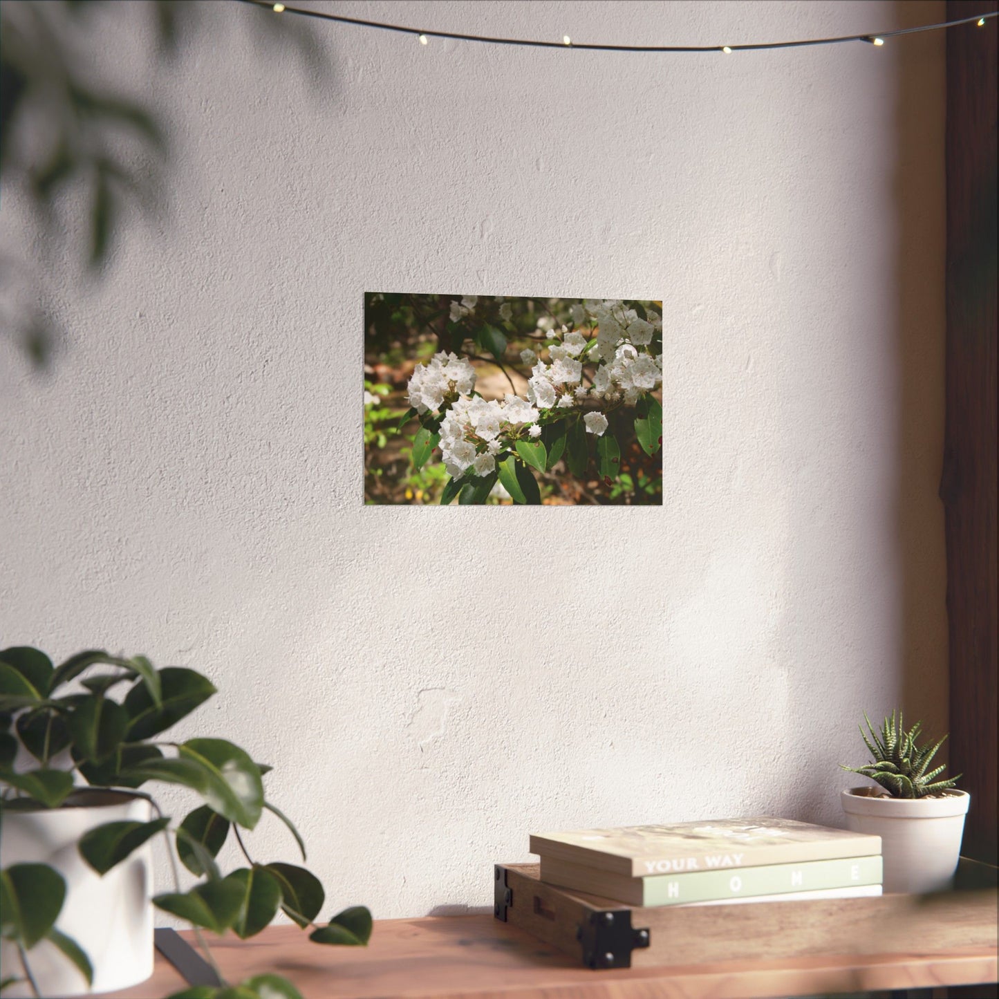 White Flower Matte Horizontal Poster - Floral Home Decor