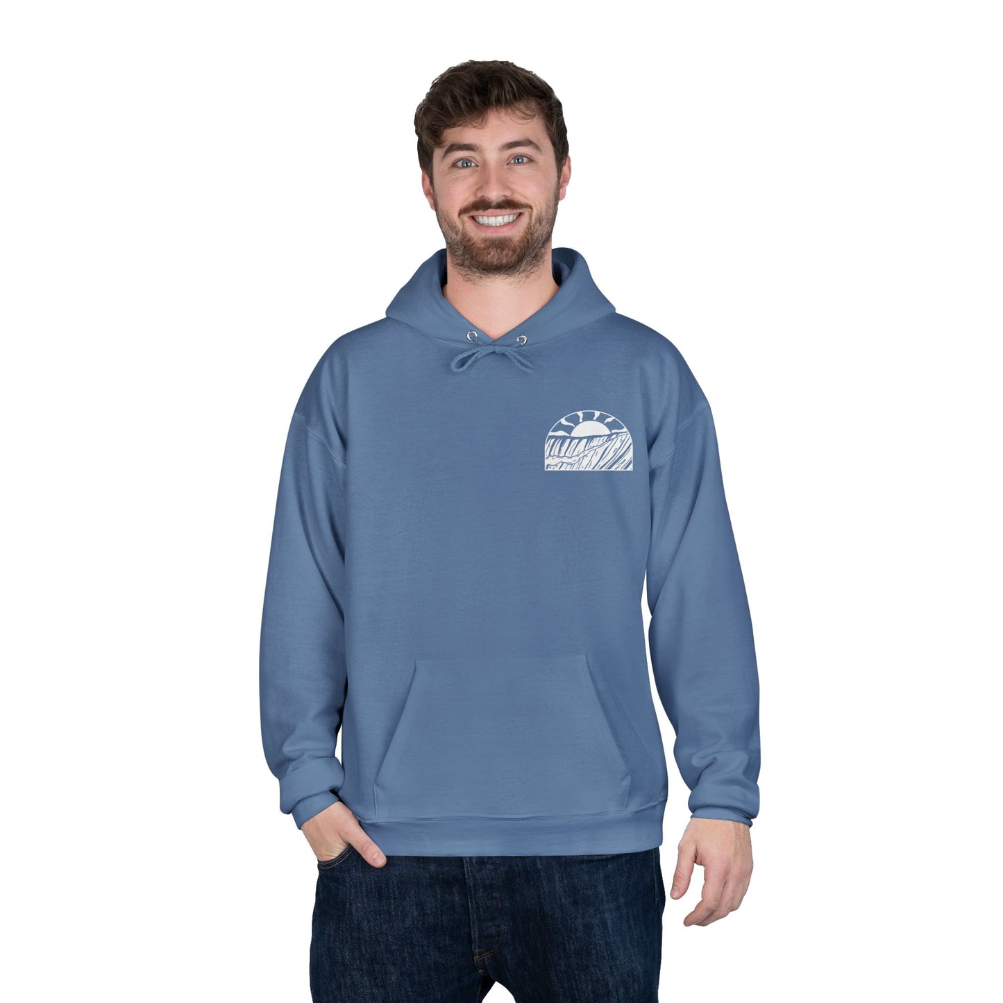 Eco-Friendly Sunset Wave Unisex Pullover Hoodie
