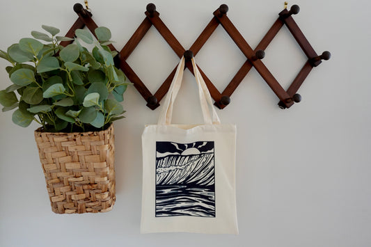 Wave Linework Tote Bag
