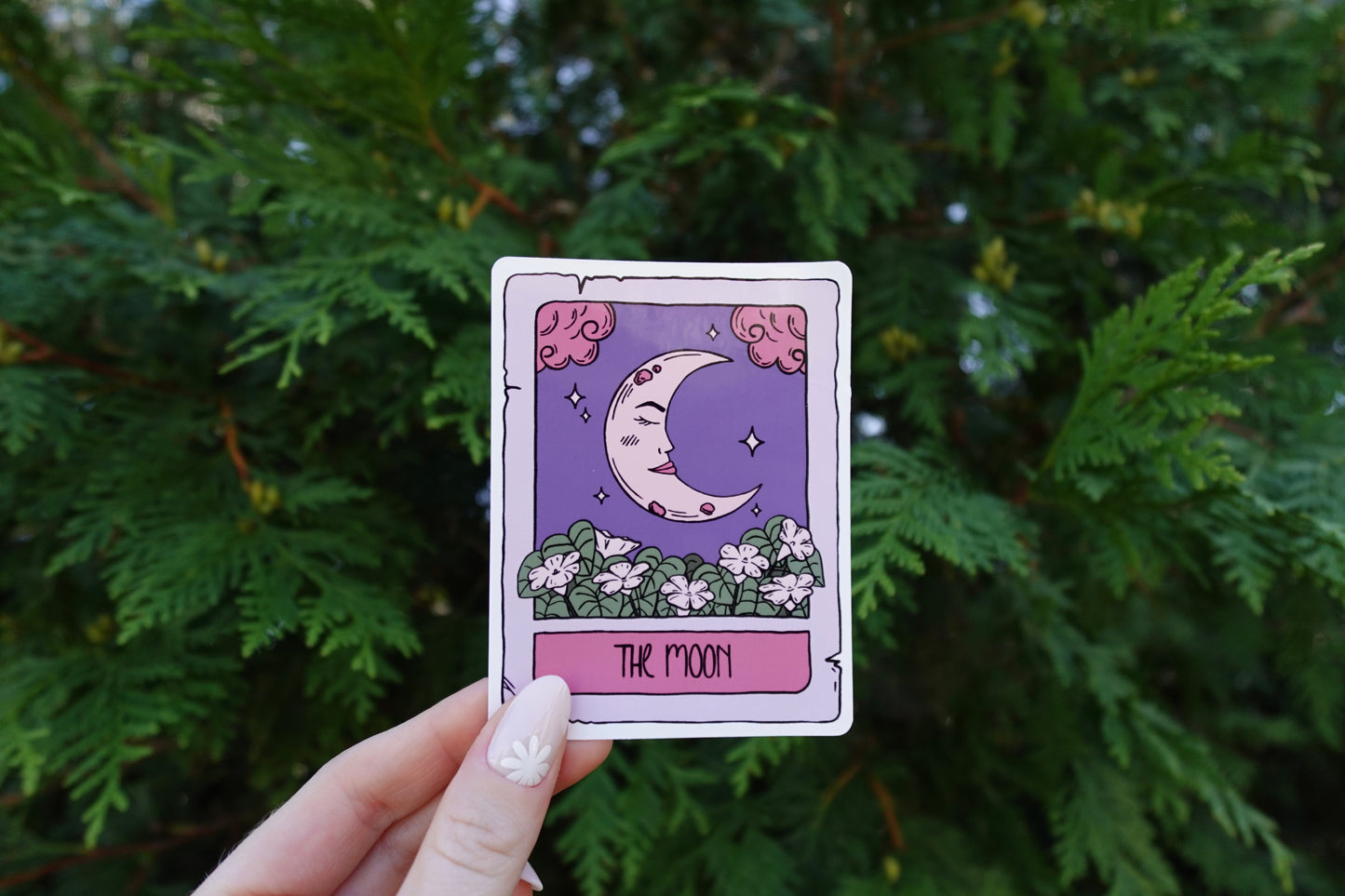 Moon Tarot Card Sticker (Glossy/Holographic)