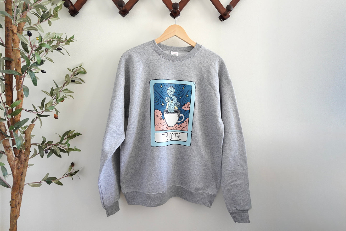 Unisex Coffee Tarot Card Crewneck Sweatshirt
