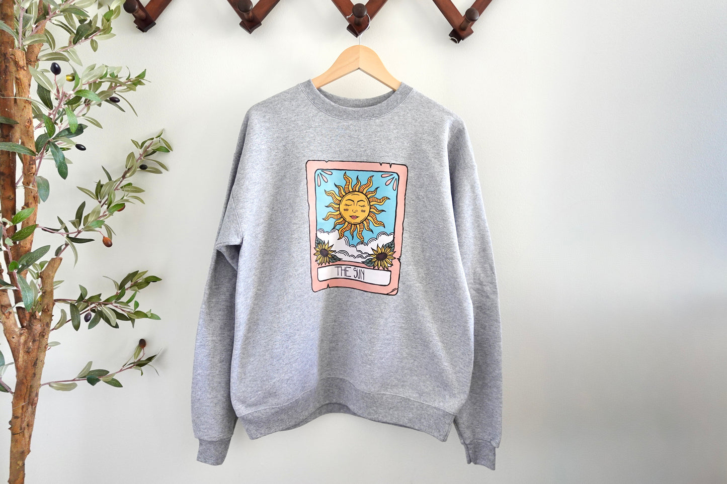 Unisex Sun Tarot Card Crewneck Sweatshirt