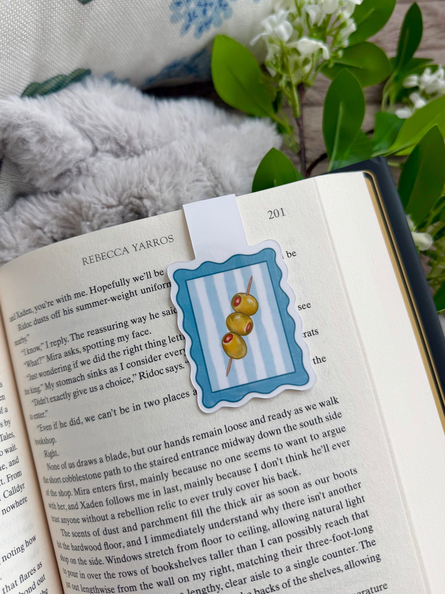 Olive Stamp Magnetic Bookmark
