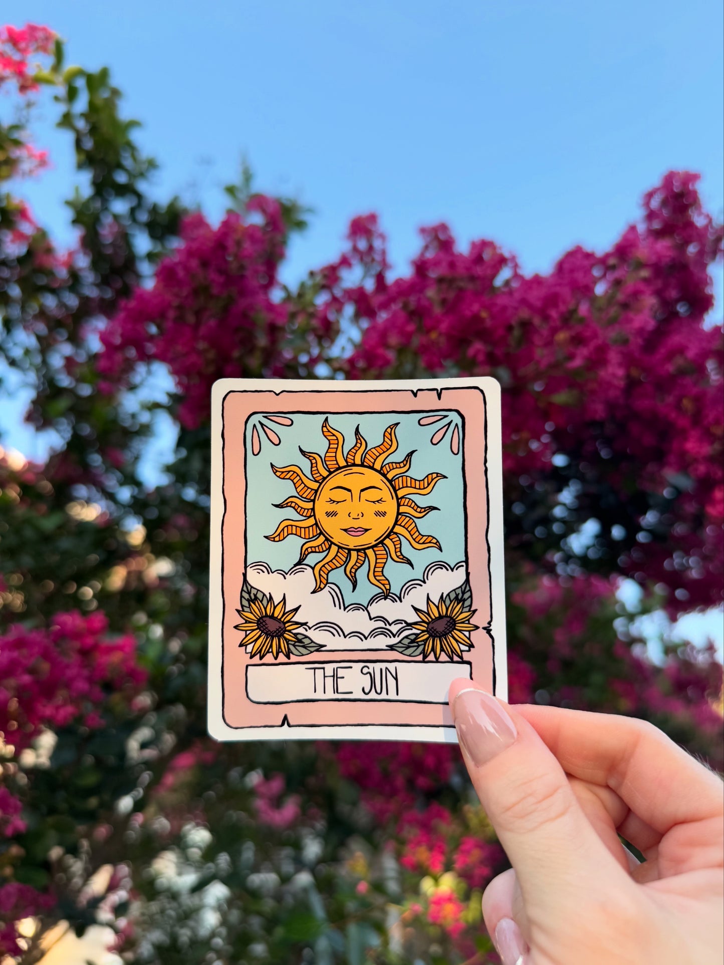 Sun Tarot Card Sticker (Glossy/Holographic)